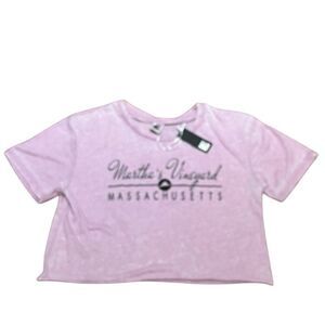 Martha’s Vineyard Cropped Lilac Graphic T-Shirt, Size XL, NWT